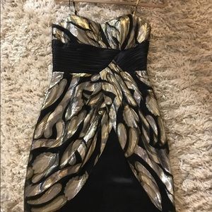Aidan Mattox - (4) Metallic & Black Cocktail Dress